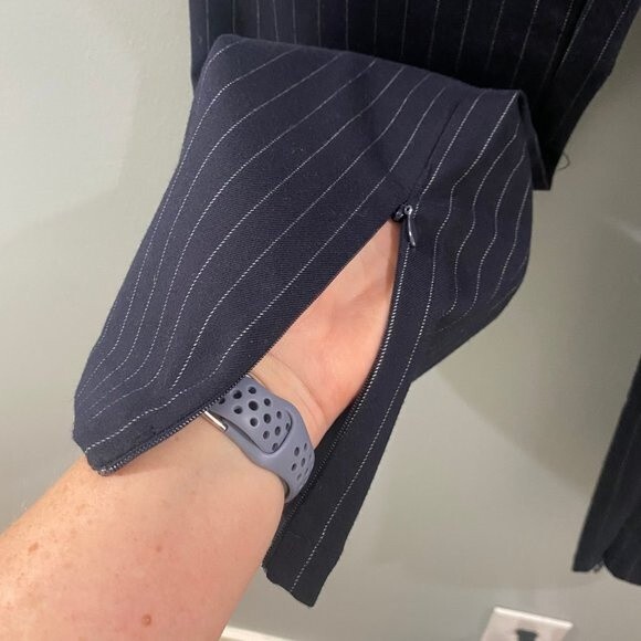 NWT Good American Women's Exec Straight Ankle Pants Black Pinstripe 6 - Picture 10 of 10